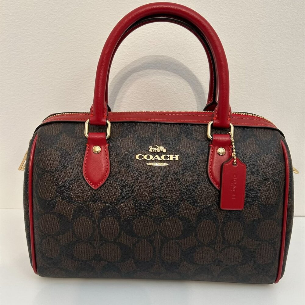 Coach Rowan Signature Canvas: Brown, Gold & 1941 Signature Red